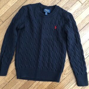Polo Ralph Lauren boys cableknit sweater size 8 navy